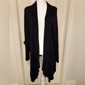 Bobeau Black Drape Front Cardigan SZ 2X